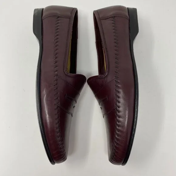 NEW santoni leather slip on loafer shoes